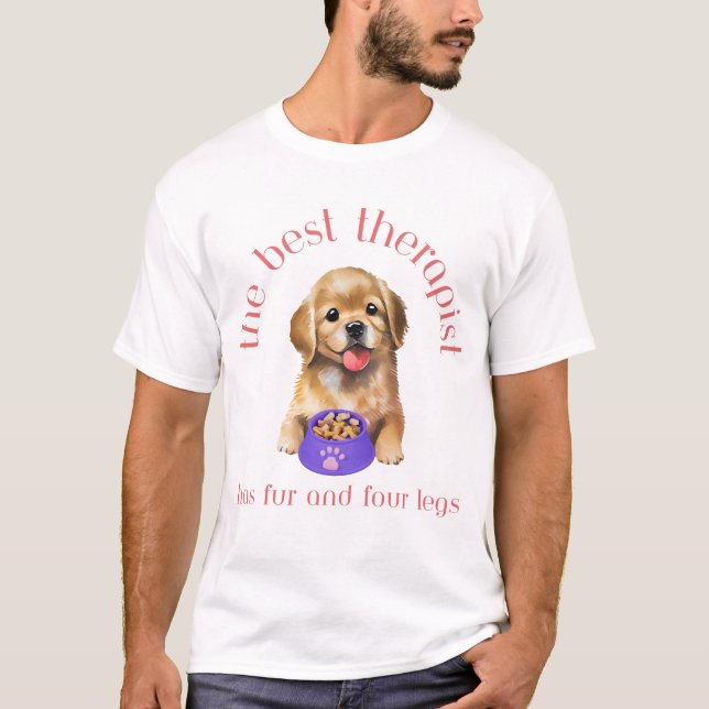 Den bästa terapin har Päls och fyra Ben T Shirt (Framsida)