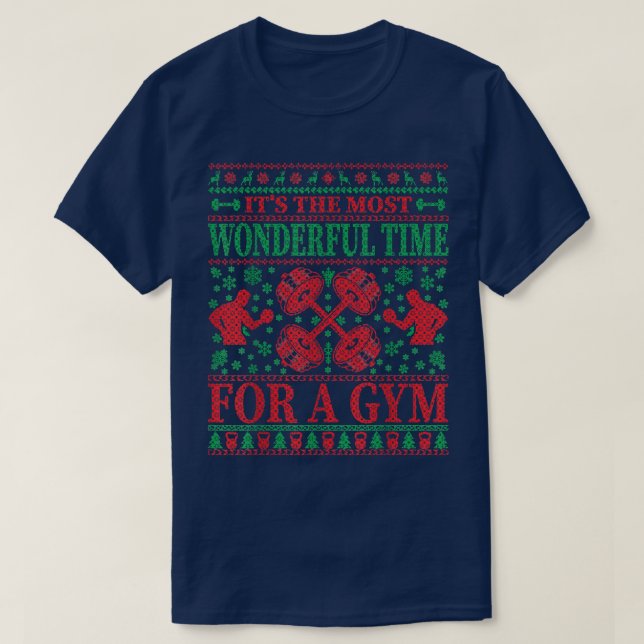 Den bästa tiden för en gym, läcker julsötad t shirt (Design framsida)