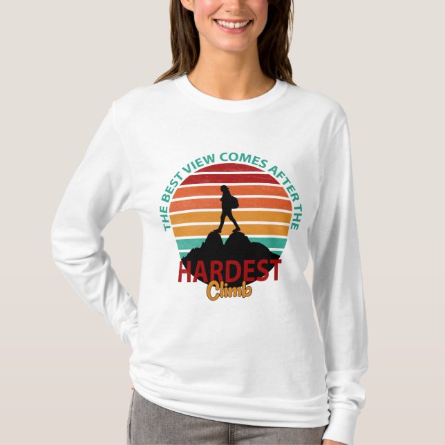 DEN BÄSTA VYN KOMMER EFTER HJÄRTAT KLIMHIKING T SHIRT (Framsida)