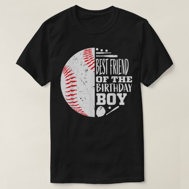 Den bäste vännen till födelsedagspojken Baseball T T Shirt (Design framsida)