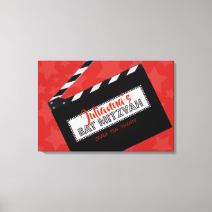 Den bat mitzvah CLAPBOARDpuben undertecknar i Canvastryck