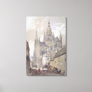 Den Bayeux domkyrkan, beskådar från southeasten Canvastryck