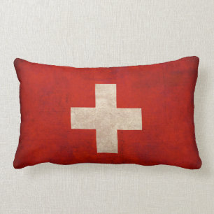 Den bedrövade Schweitz flagga kudder Lumbarkudde
