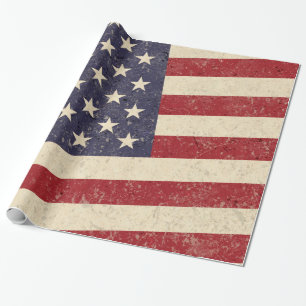 Den bedrövade vintageamerikanska flaggan presentpapper
