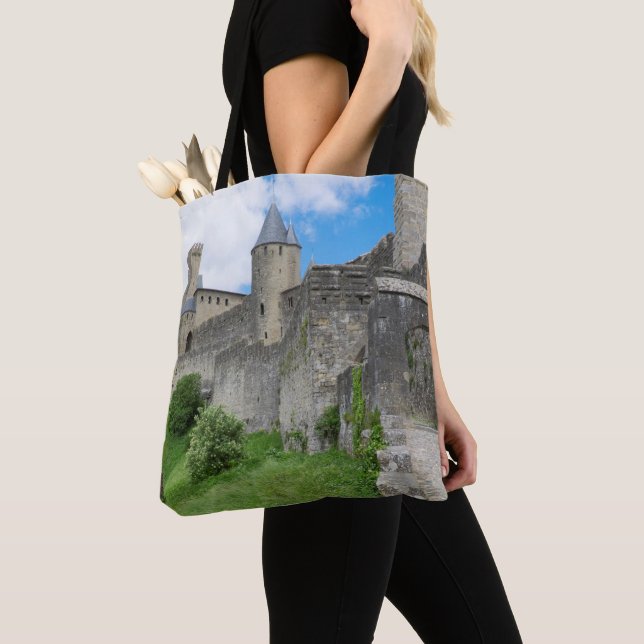 Den befästa staden Carcassonne Tygkasse (Närbild)