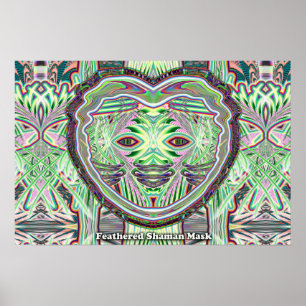 Den befjädrade shamanen maskerar affischen poster