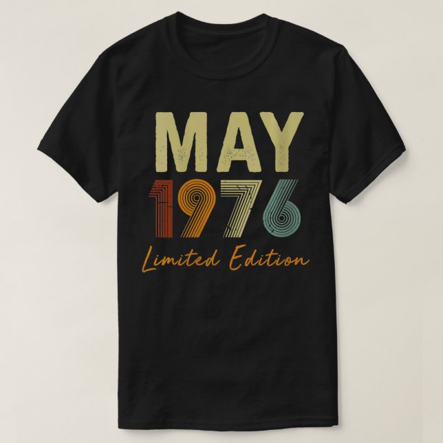 Den Begränsada upplagan Retro 45 år gammal 1976 T Shirt (Design framsida)