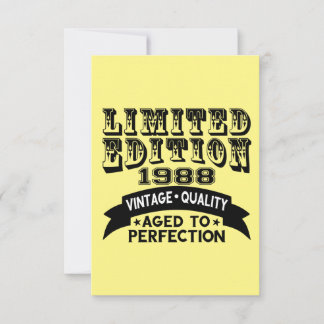 Den Begränsada utgåvan av födelsedagskort 1988 Tack Kort