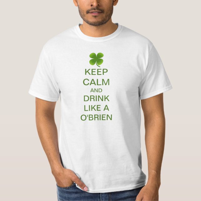 Den behållalugn och drinken gillar en O'brien T-shirt (Framsida)