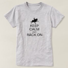Den behållalugn och kuggen på den roliga sadeln t-shirt