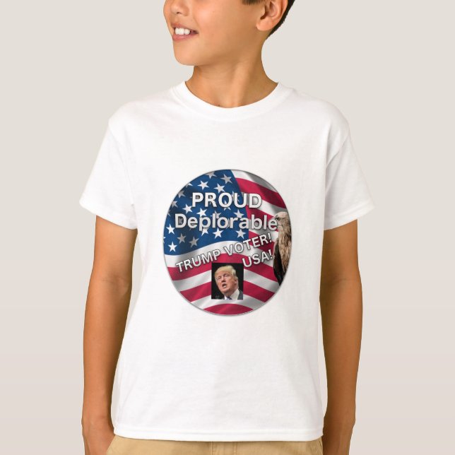 Den beklagansvärda trumfsupportern knäppas t shirt (Framsida)
