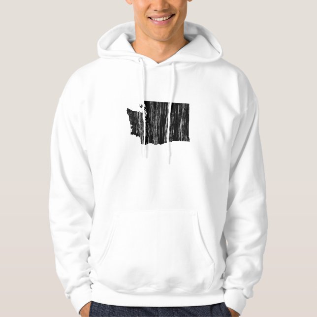Den bekymrade staten Washington skisserar Sweatshirt Med Luva (Framsida)