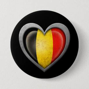 Den belgiska hjärtaflagga med metall verkställer knapp