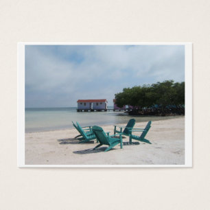 Den Belize Adirondack rosan inhyser turkosvatten Visitkort