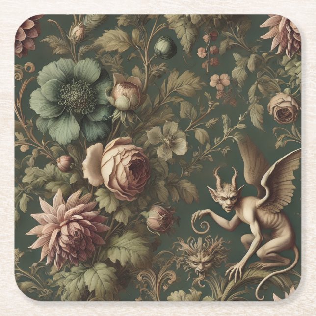 Den belysta Watcher - Gothic Victorian Underlägg Papper Kvadrat (Framsidan)