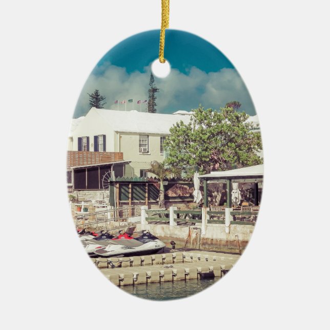 Den Bermuda jeten skidar Julgransprydnad Keramik (Framsidan)