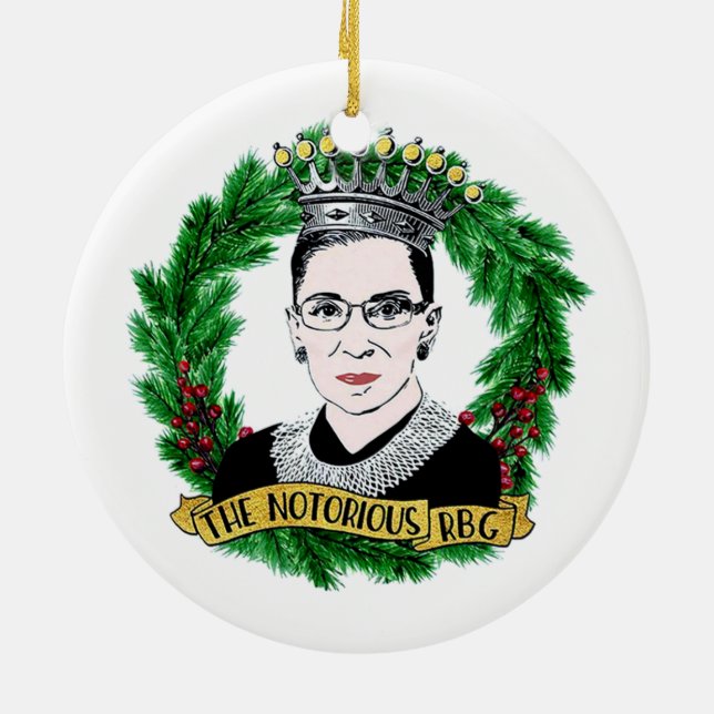 Den berömda RBG Ruth Bader Ginsburg-julen Julgransprydnad Keramik (Baksidan)
