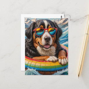 Den berömvärda Bernese Mountain Hund njuter av att Vykort