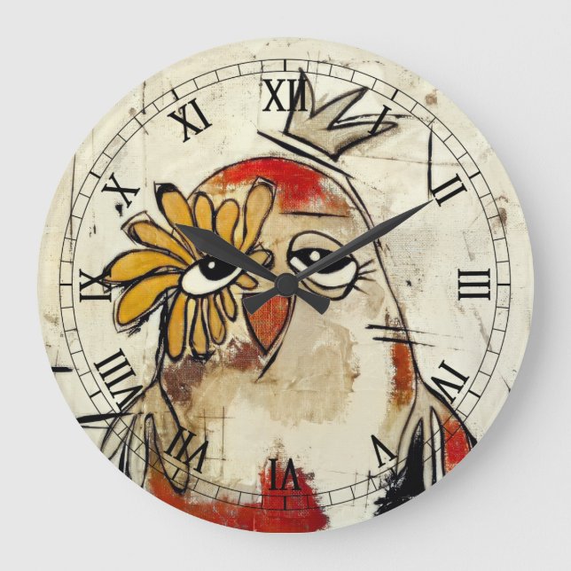 Den berömvärda Bird Princess Wall Clock! Stor Klocka (Framsida)