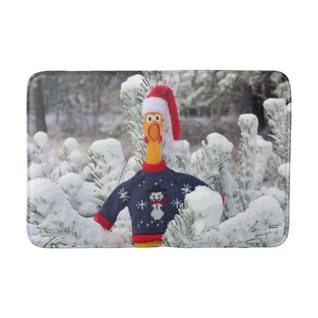 Den berömvärda Chicken-julbadmatt! Badrumsmatta (Framsidan)
