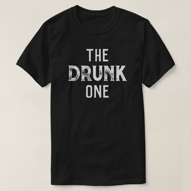 "Den berusade" Bröllopsfest för Brudgummen och han T Shirt (Design framsida)
