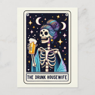 Den Berusade Hemmafru Tarot Roligt Sarktiskt Skele Vykort