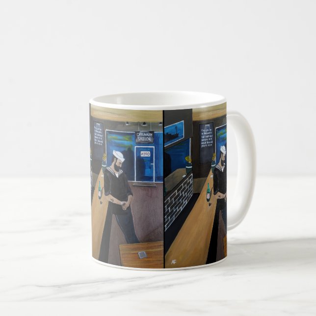 Den berusade sjömannen Målning av Alfred Fox Kaffemugg (Framsida höger)