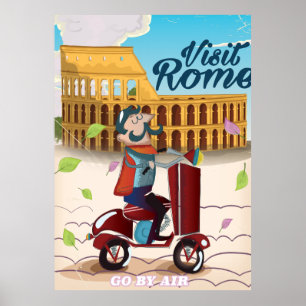 Den besökRome tecknaden reser affischen Poster