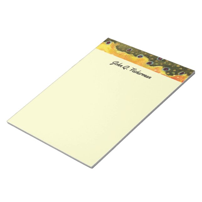 Den beställnings- bäckforellen flår anteckningsblock (Vinklad)