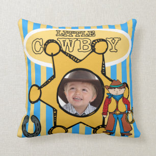 Den beställnings- cowboyen för fotoet kudder lite kudde