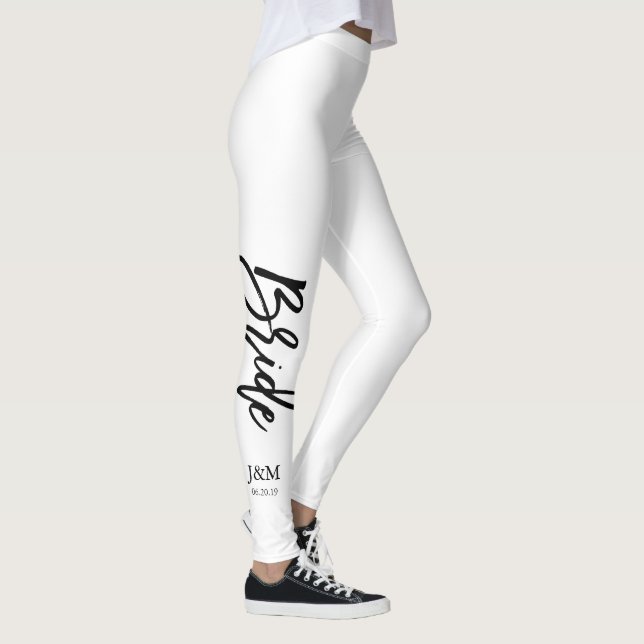 Den beställnings- färgtrendiget skrivar "bruden ", leggings (Höger)