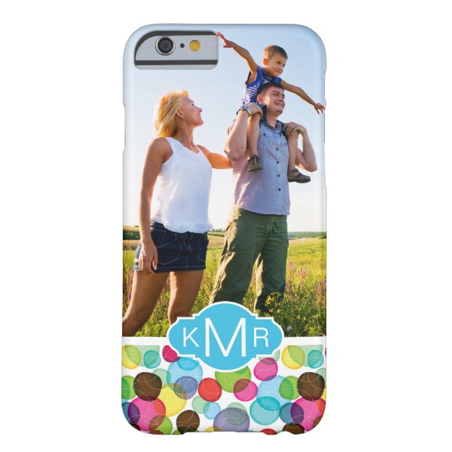 Den beställnings- foto- & Monogramrundan bubblar Case-Mate iPhone Skal (Baksidan)