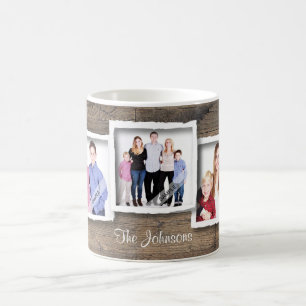 Den beställnings- fotoCollagefamiljen, kvadrerar Kaffemugg