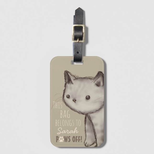 Den beställnings- gulliga kattillustrationen bagagebricka (Framsida vertikal)