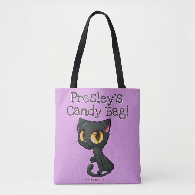 Den beställnings- Halloween bus eller godis hänger Tygkasse (Framsida)