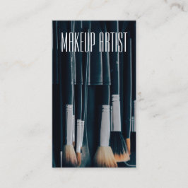 Den beställnings- Makeupkonstnären med borstar i Visitkort