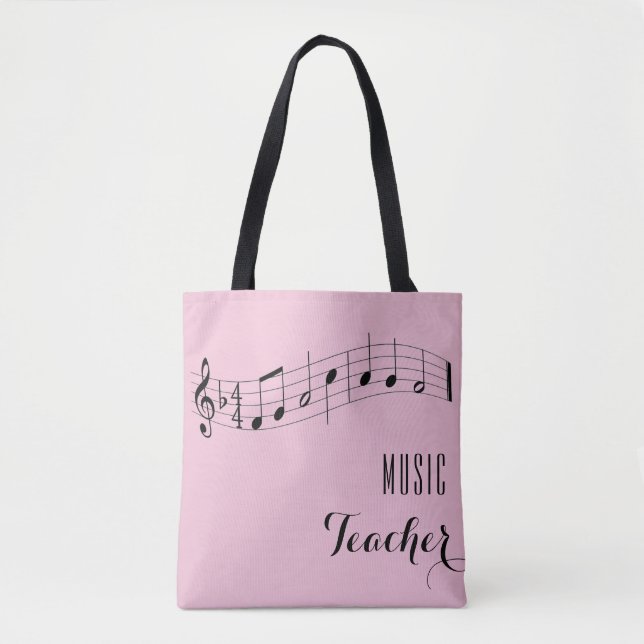 Den beställnings- musiklärare hänger lös - rosa tygkasse (Framsida)