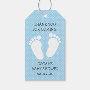 Den beställnings- pojkebaby shower tackar som dig presentetikett