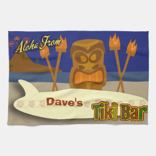 Den beställnings- Tiki puben undertecknar Kökshandduk