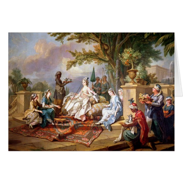 Den betjänad av Sultanaen henne Eunuchs Hälsningskort (Framsidan Horizontal)