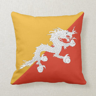 Den Bhutan flagga kudder Kudde