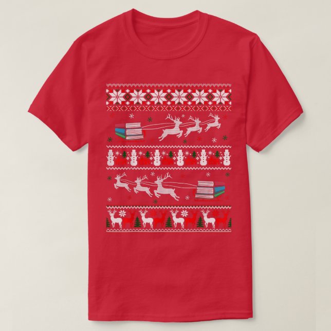 Den bibliotekariske julgranen Bibliotek Bok Reader T Shirt (Design framsida)