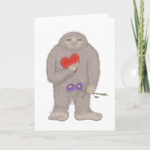 Den Bigfoot Sasquatch yetien älskar jag dig Helgkort