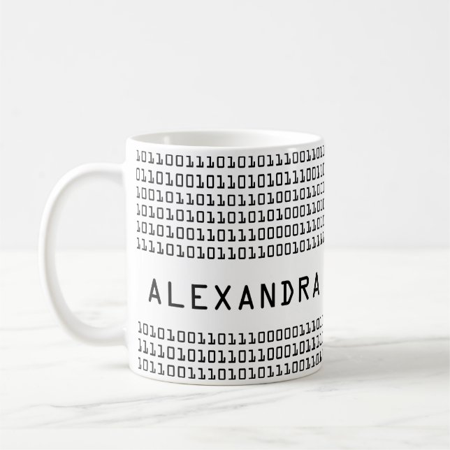Den binära personligroligt och coolan kodifierar kaffemugg (Vänster)