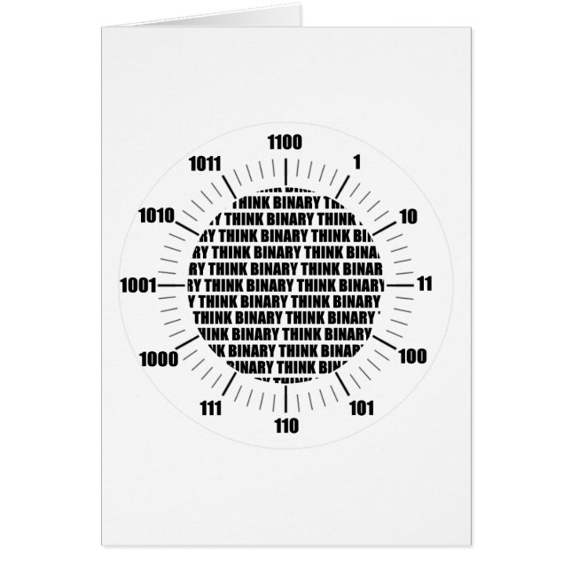 Den binära tänkan tar tid på (Geekhumorn) Hälsningskort (Framsidan)
