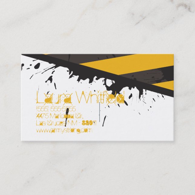 Den Bio faran varnar tejpar den brotts- Visitkort (Framsida)