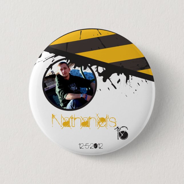 Den Bio faran varnar tejpar det brotts- Knapp (Framsida)