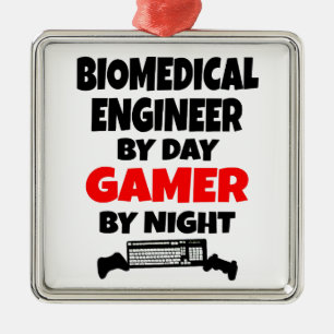 Den biomedicinska spelaren Ingenjör Julgransprydnad Metall