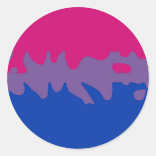 Den bisexuella prideflagga plaskar runt klistermärke