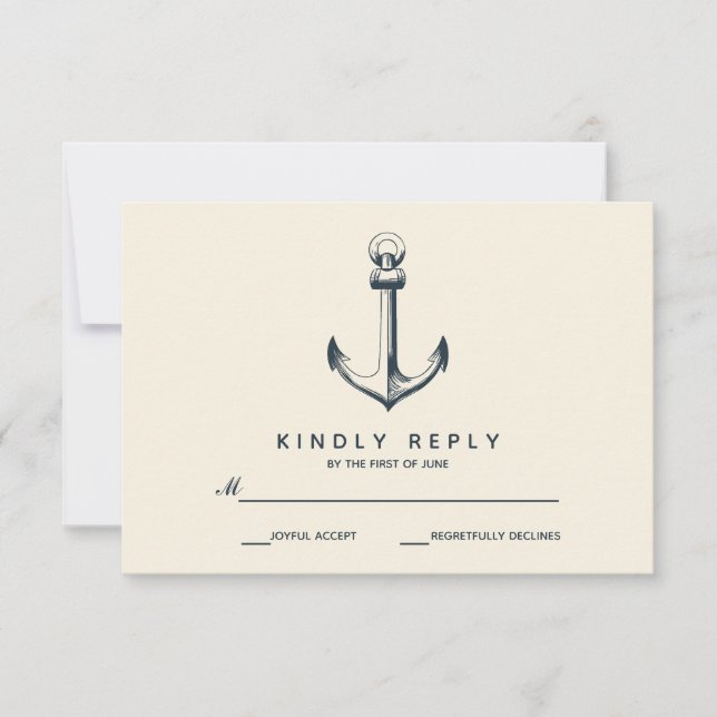 Den blå ankaren | BRÖLLOP OSA Kort (Framsida)